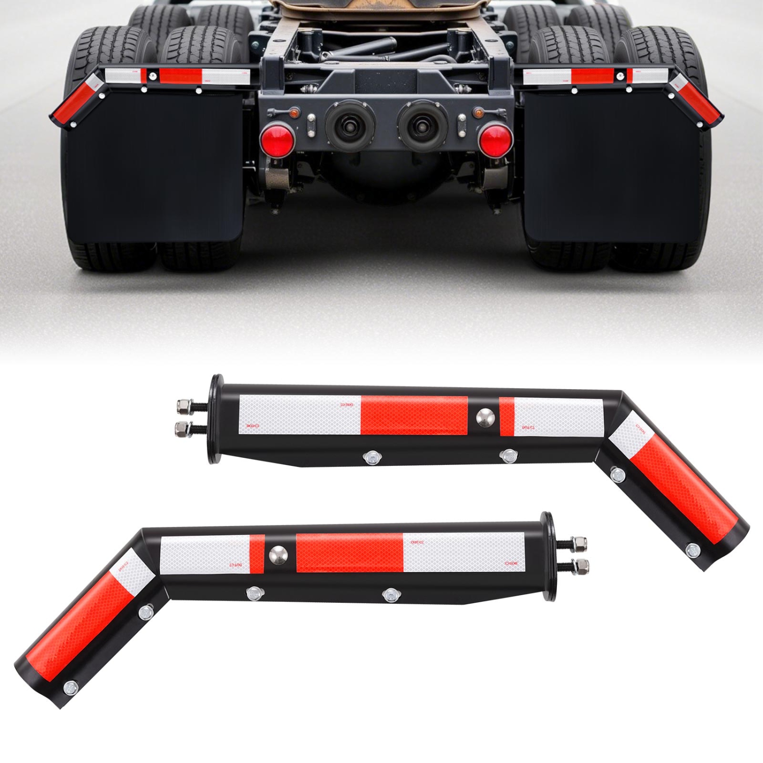 VEVOR 1 Pair Angled Spring Loaded Mud Flap Hangers, 1-1/8" Bolt Spacing Mudflap Hangers for Semi Trucks, Heavy Duty Semi Truck Mud Flap Hanger Set