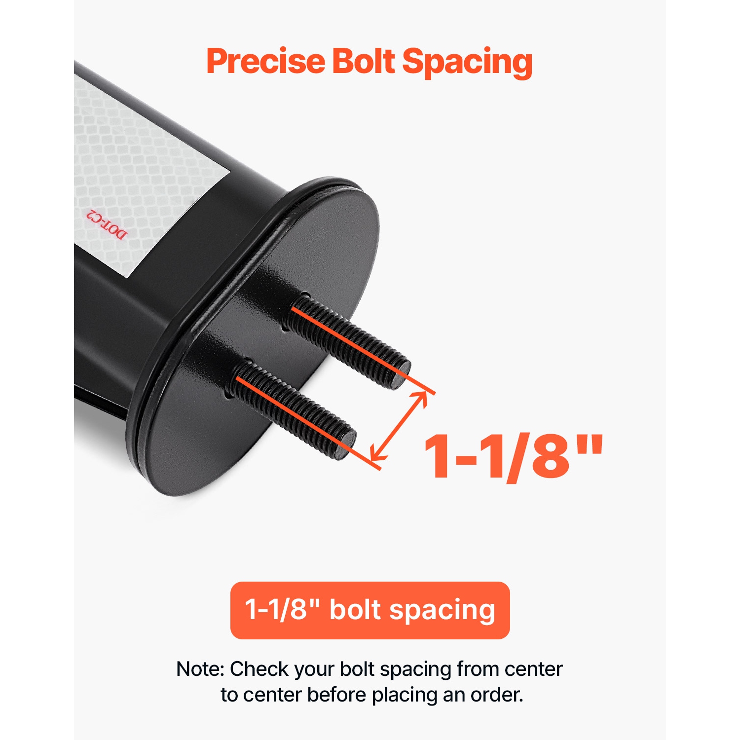 VEVOR 1 Pair Angled Spring Loaded Mud Flap Hangers, 1-1/8" Bolt Spacing Mudflap Hangers for Semi Trucks, Heavy Duty Semi Truck Mud Flap Hanger Set