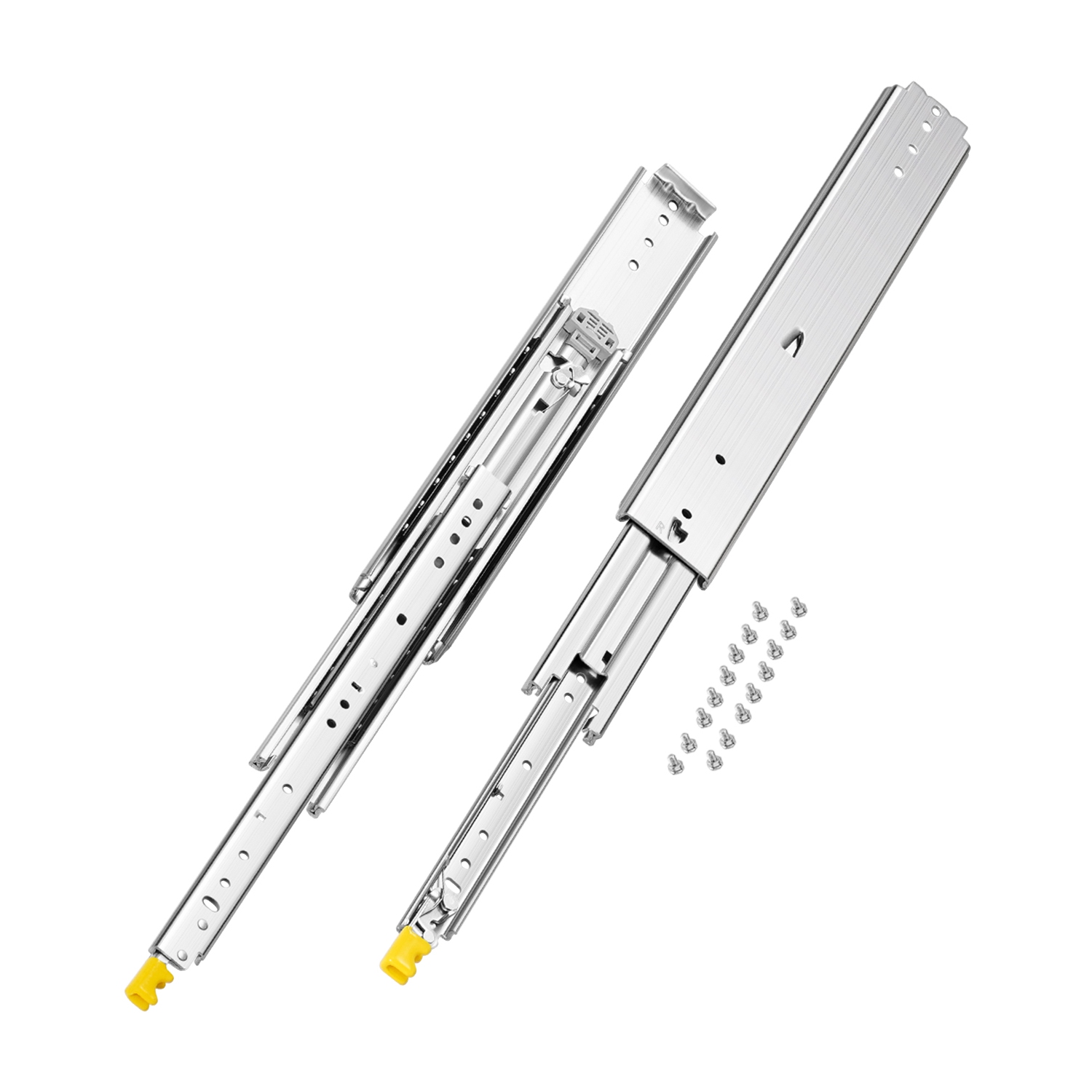 VEVOR 1 Pair Full Extension Drawer Slides 18 20 22 28 30 32 36 38 40 44 48 52 56 60 in, 500 lbs Load Capacity Locking Drawer Slides, with Lock Side