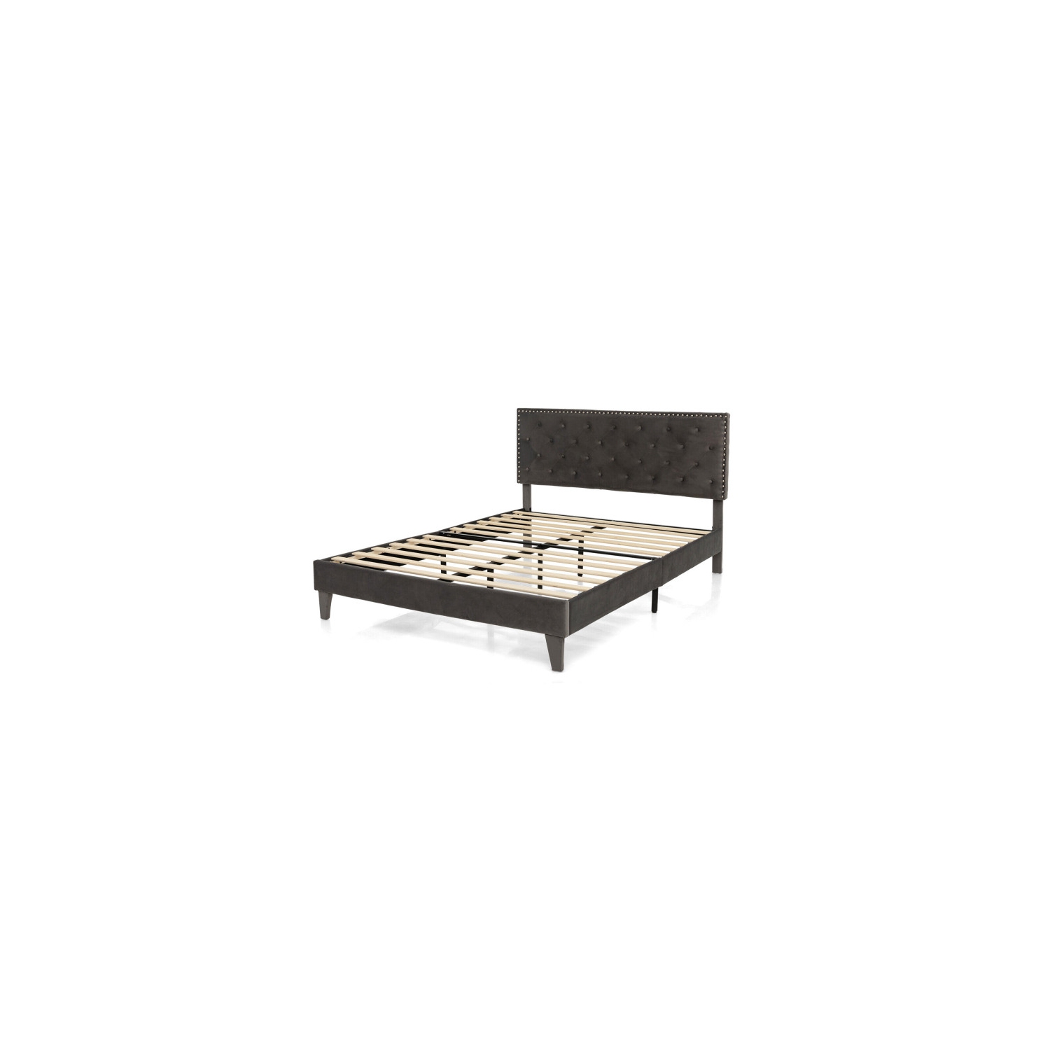 Upholstered Platform Bed with Tufted Headboard for Modern Bedroom Style