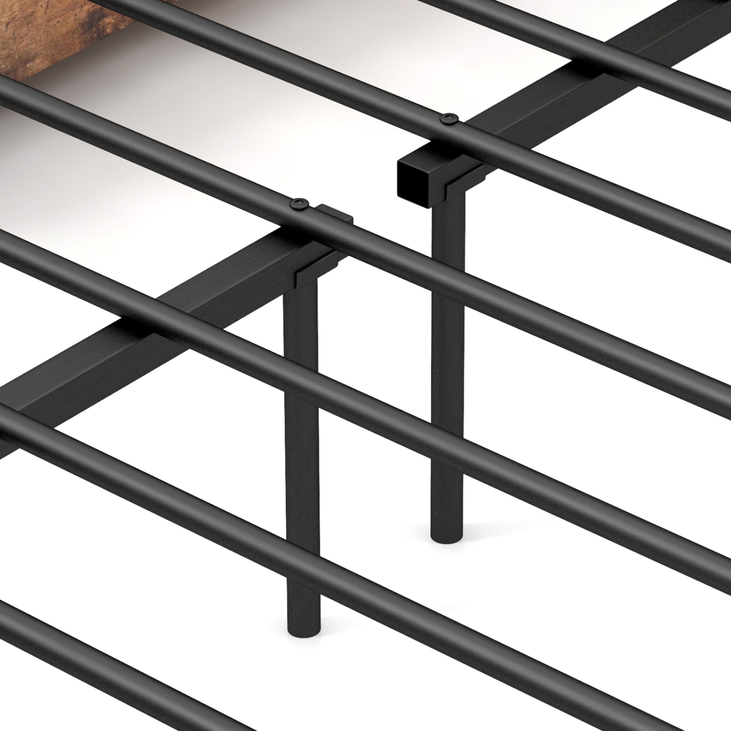 Bed Frame with Multi-Level Storage Headboard and Integrated Charging