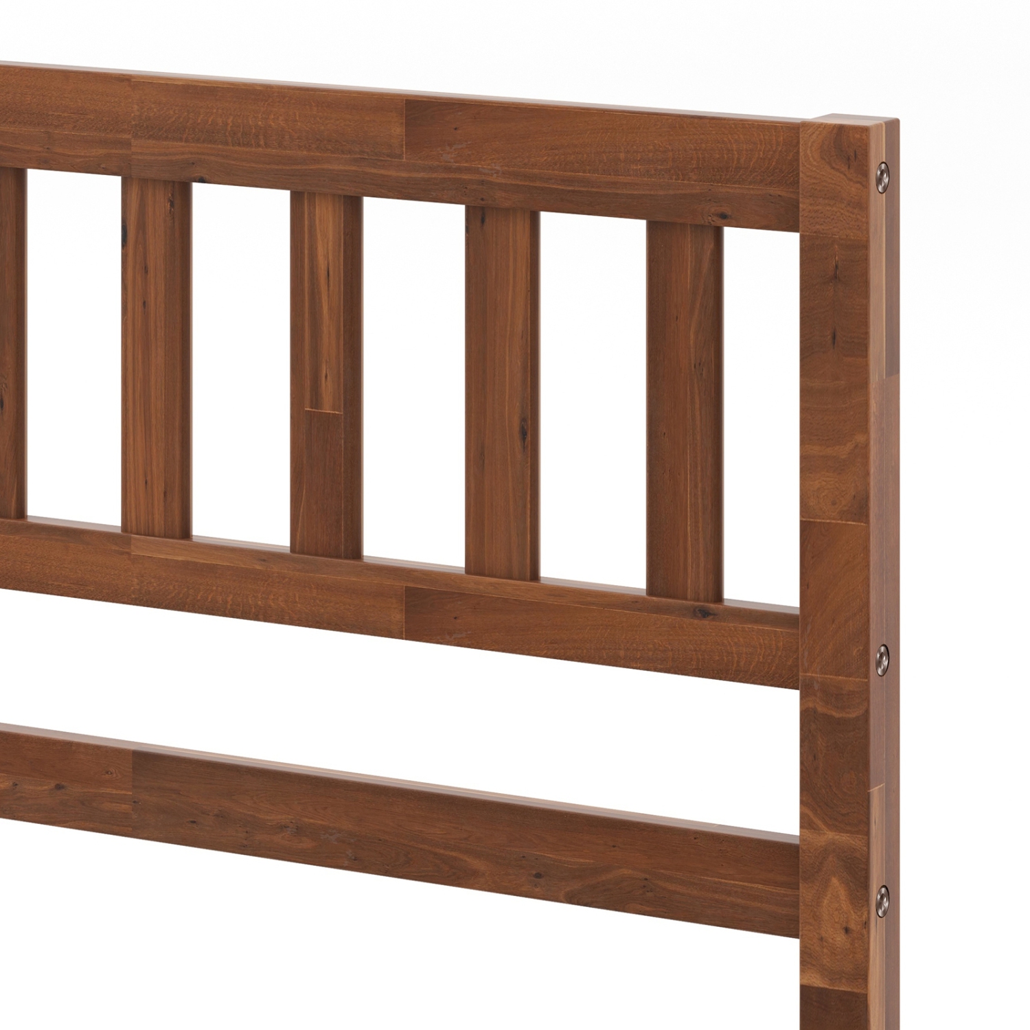 Bed Frame with Wood Construction, Headboard, and Slat Support