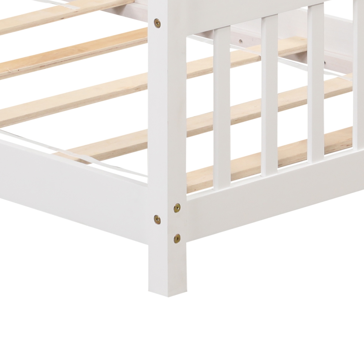 Wooden House Bed Frame with Roof Design for Kids Bedroom