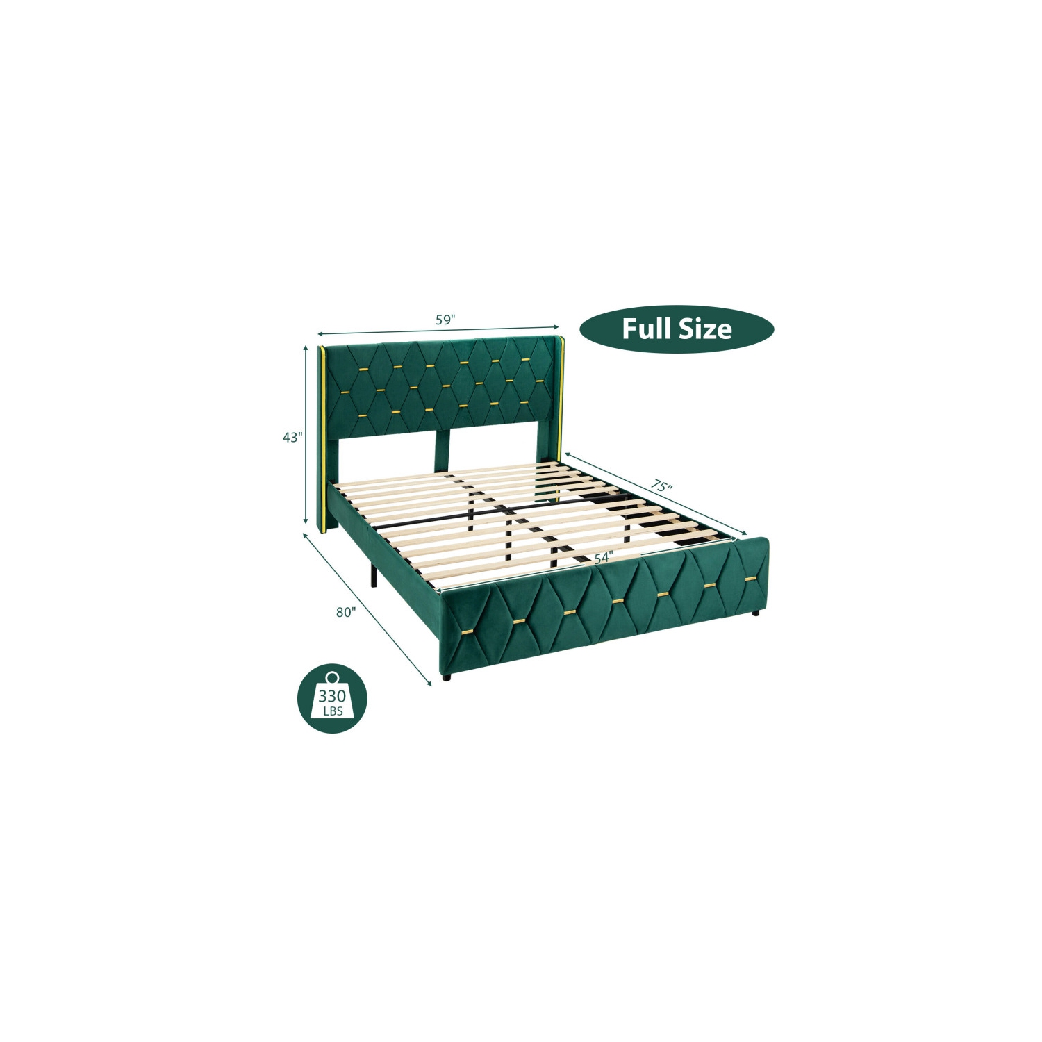 Upholstered Platform Bed Frame with Adjustable Padded Headboard