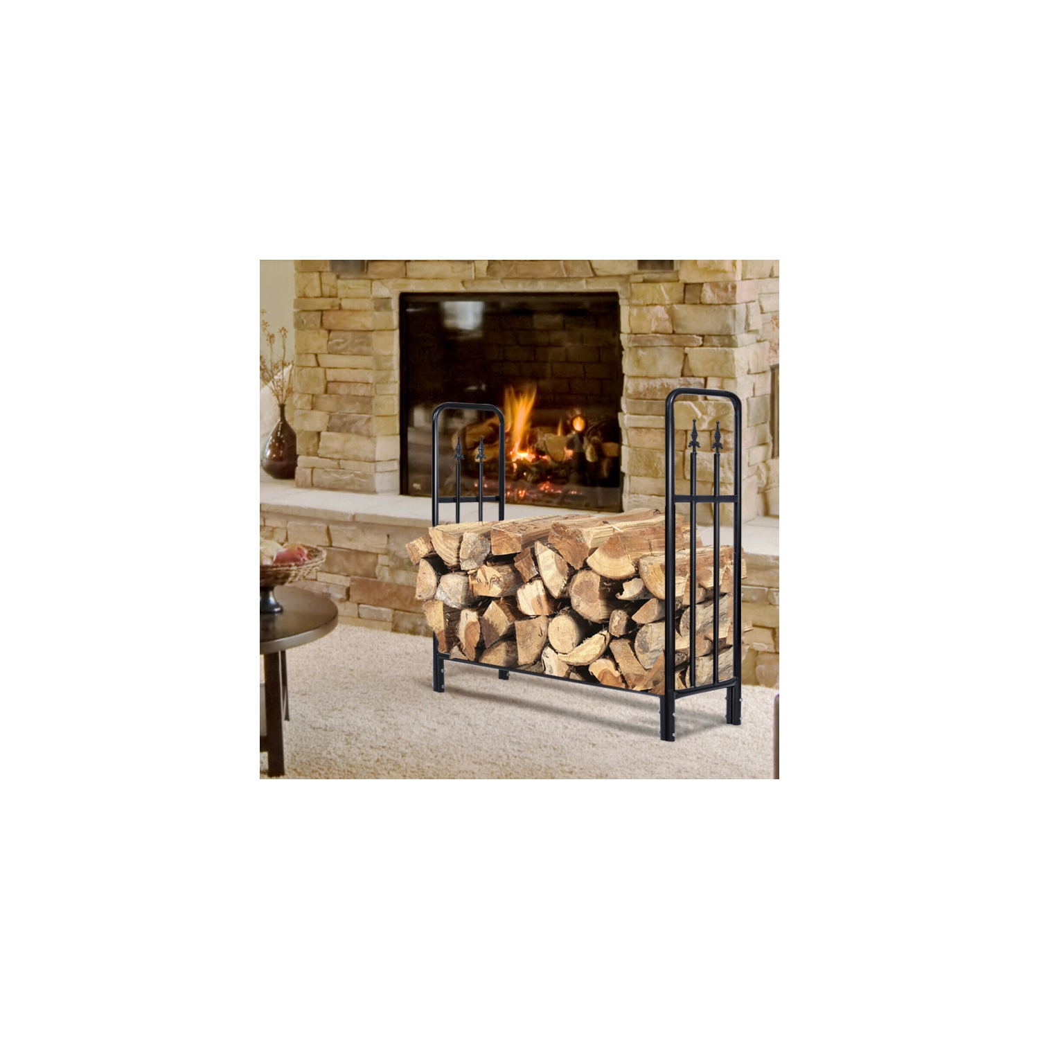 Porte-feu extérieur avec cadre en acier robuste et durable