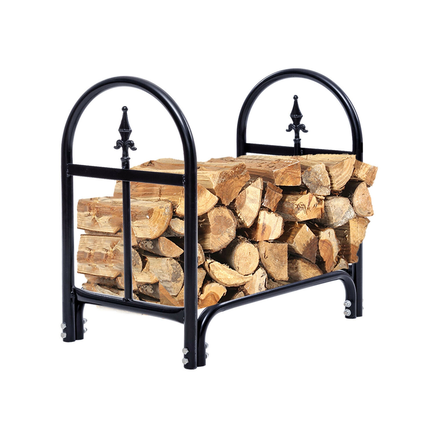 Outdoor Firewood Storage Rack with Durable Steel Construction