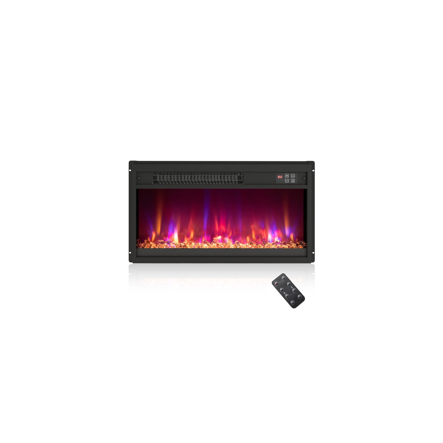 1500W Electric Fireplace Insert with Remote for Cozy Indoor Heat