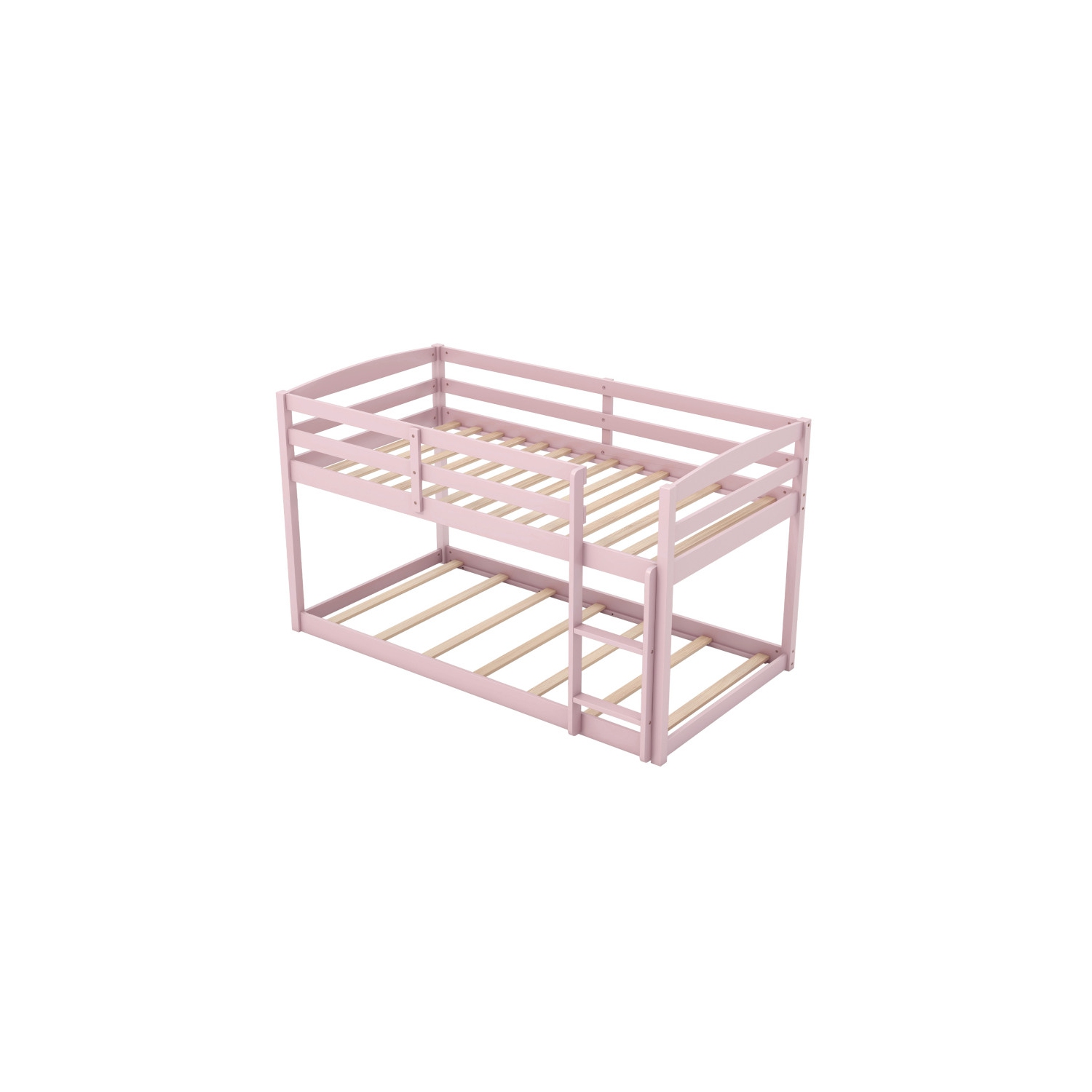Sturdy Bunk Bed with High Protective Guardrails and Easy Ladder Access