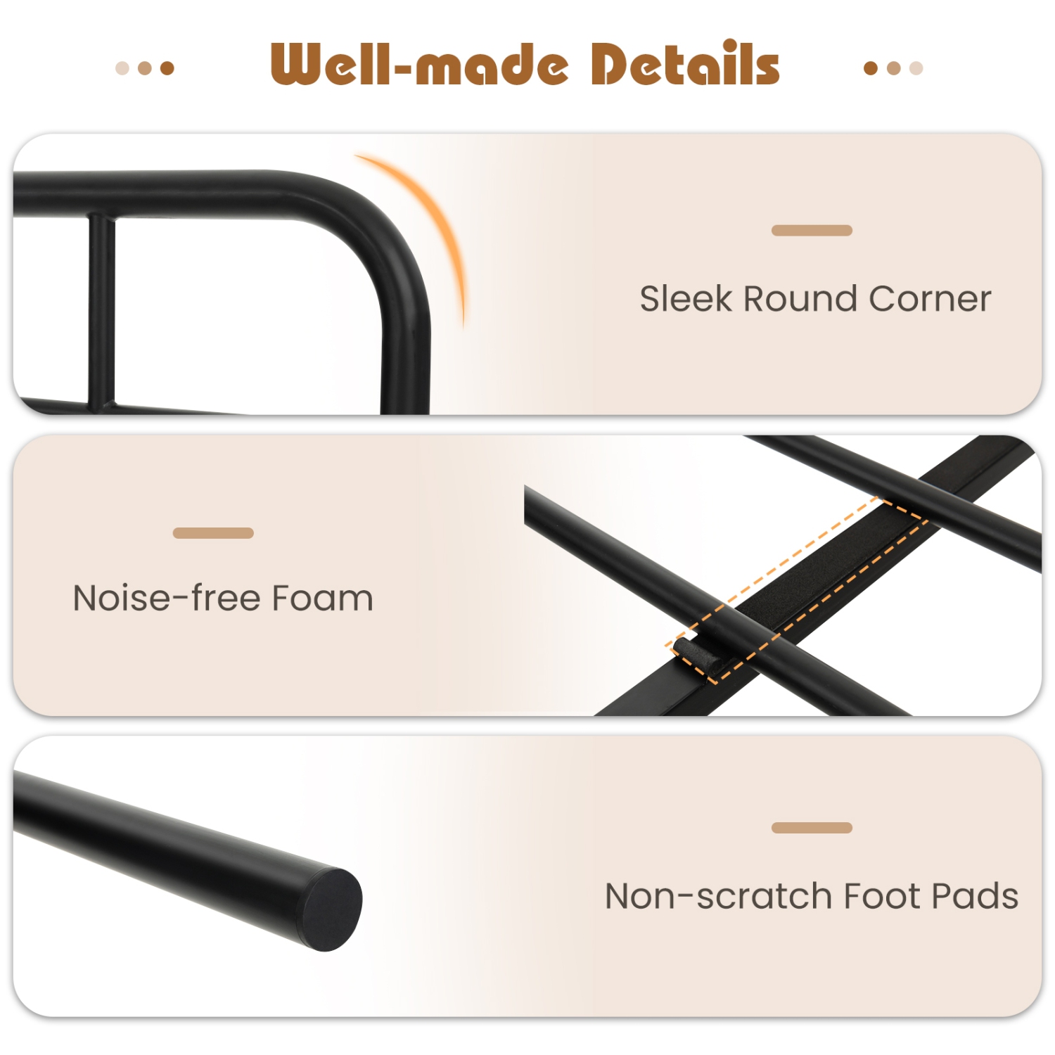 Bed Frame with Industrial-Inspired Headboard for Contemporary Rooms