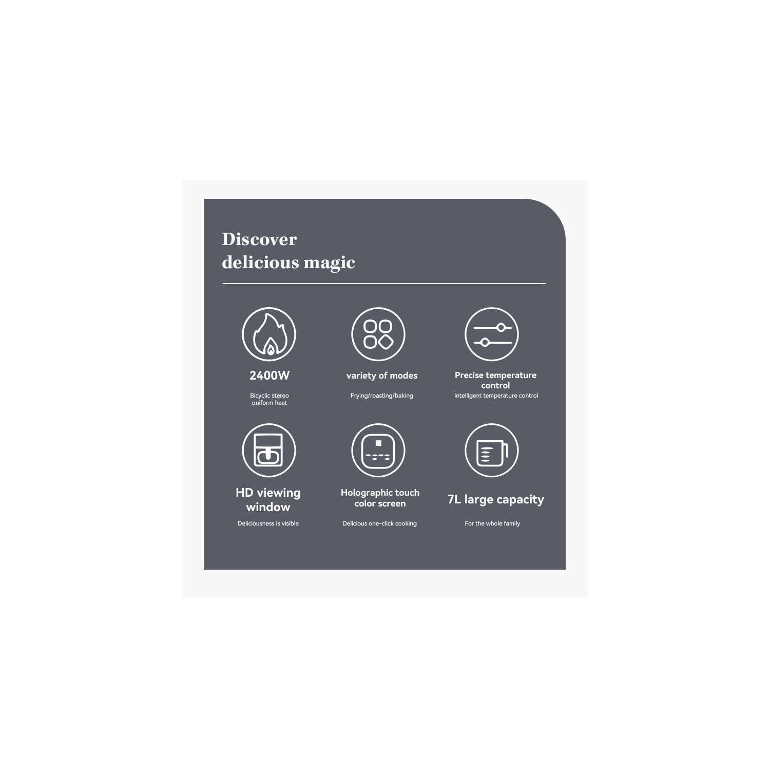 Friteuse à air chaud Maison Multifonctionnelle en acier inoxydable Visuel Four électrique automatique Cuisson intelligente grande capacité - Modèle C