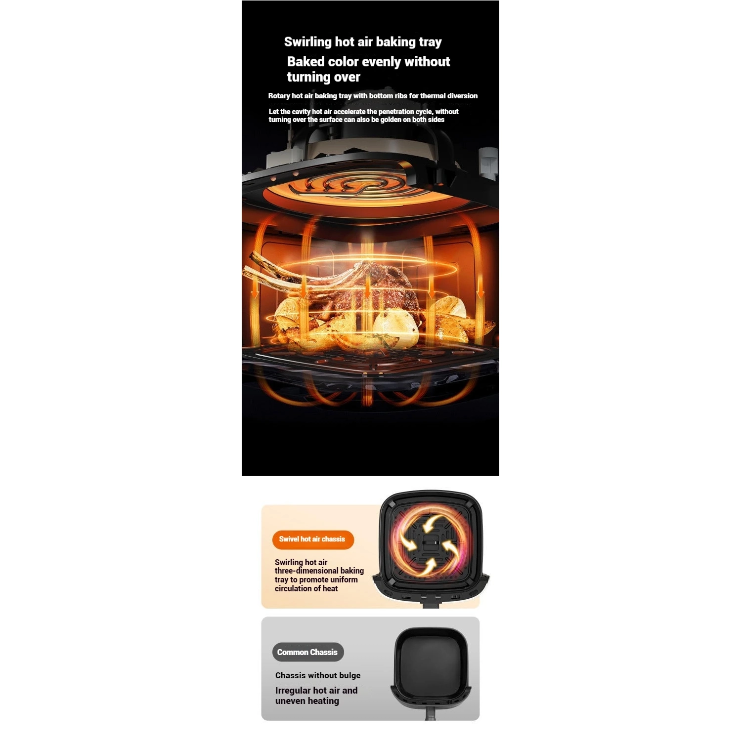 Air fryer without oil smoke household large capacity electronic intelligent visual no flip air fryer oil-free air fryer oven - black