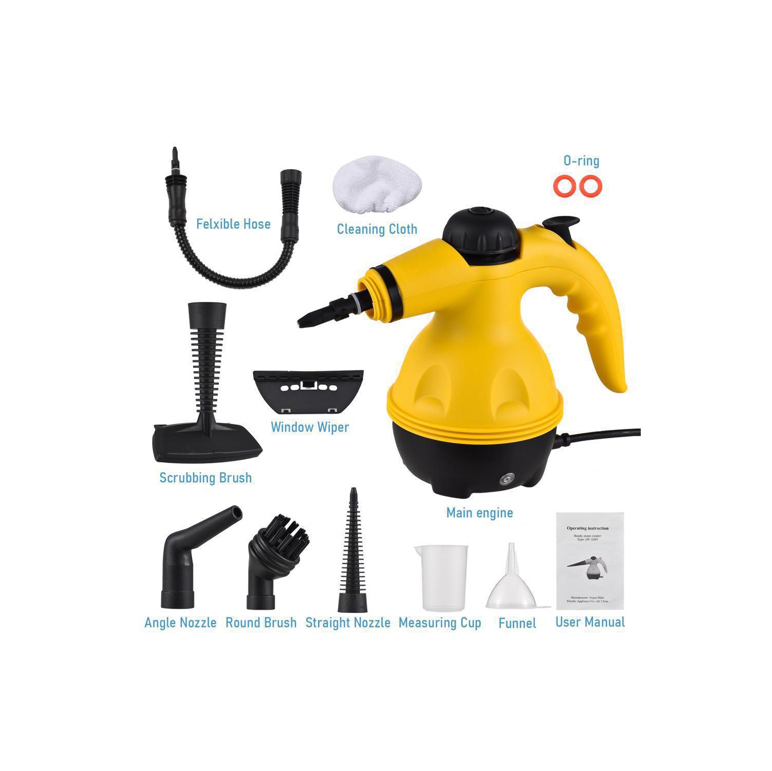 Nettoyeur à vapeur portatif à haute température, 3,5 bars, récipient de nettoyage à vapeur 900&nbsp;W Power, adapté pour nettoyer les cuisines, les