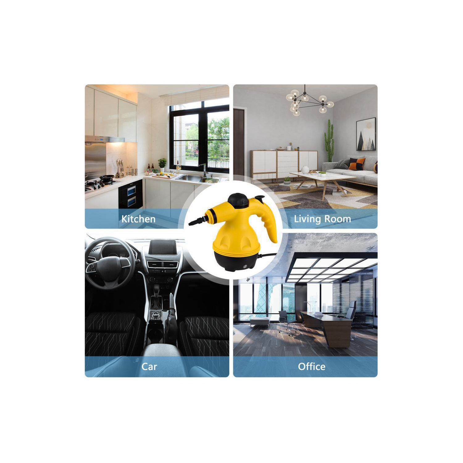 Nettoyeur à vapeur portatif à haute température, 3,5 bars, récipient de nettoyage à vapeur 900&nbsp;W Power, adapté pour nettoyer les cuisines, les