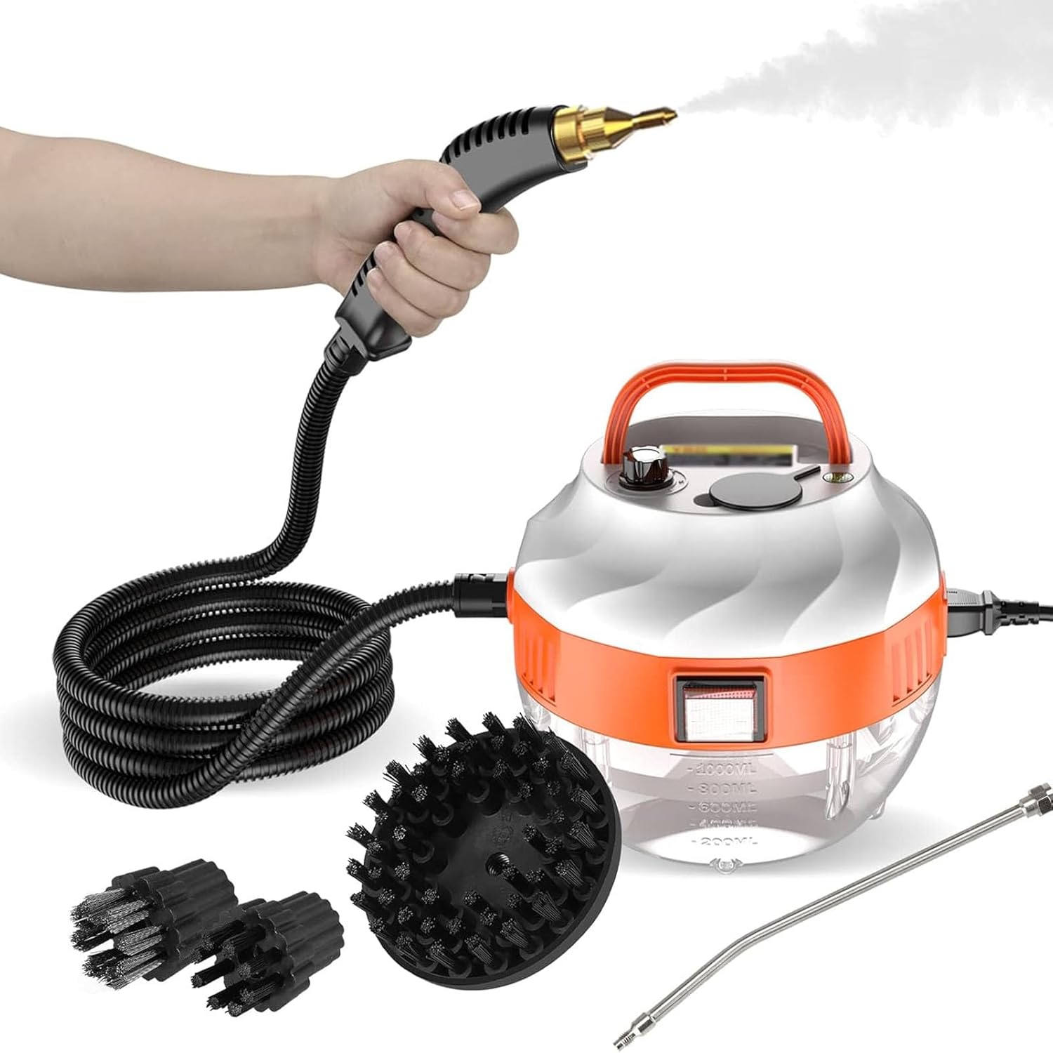 1500W Handheld Steam Cleaner, High-Pressure Steam Cleaner, 6 Speed ​​Adjustment, 1000ML Water Tank, Suitable for Home, Kitchen and Car