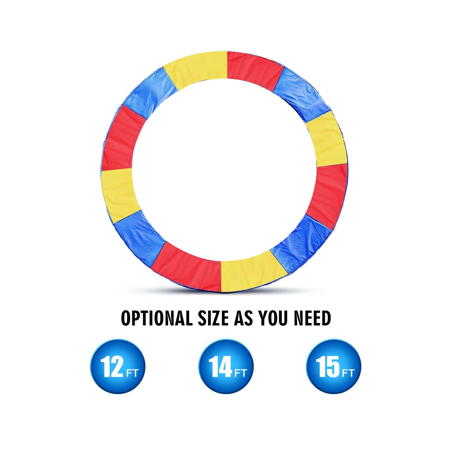 Gymax Trampoline Safety Pad Spring Round Frame Pad Cover Replacement Multi Color