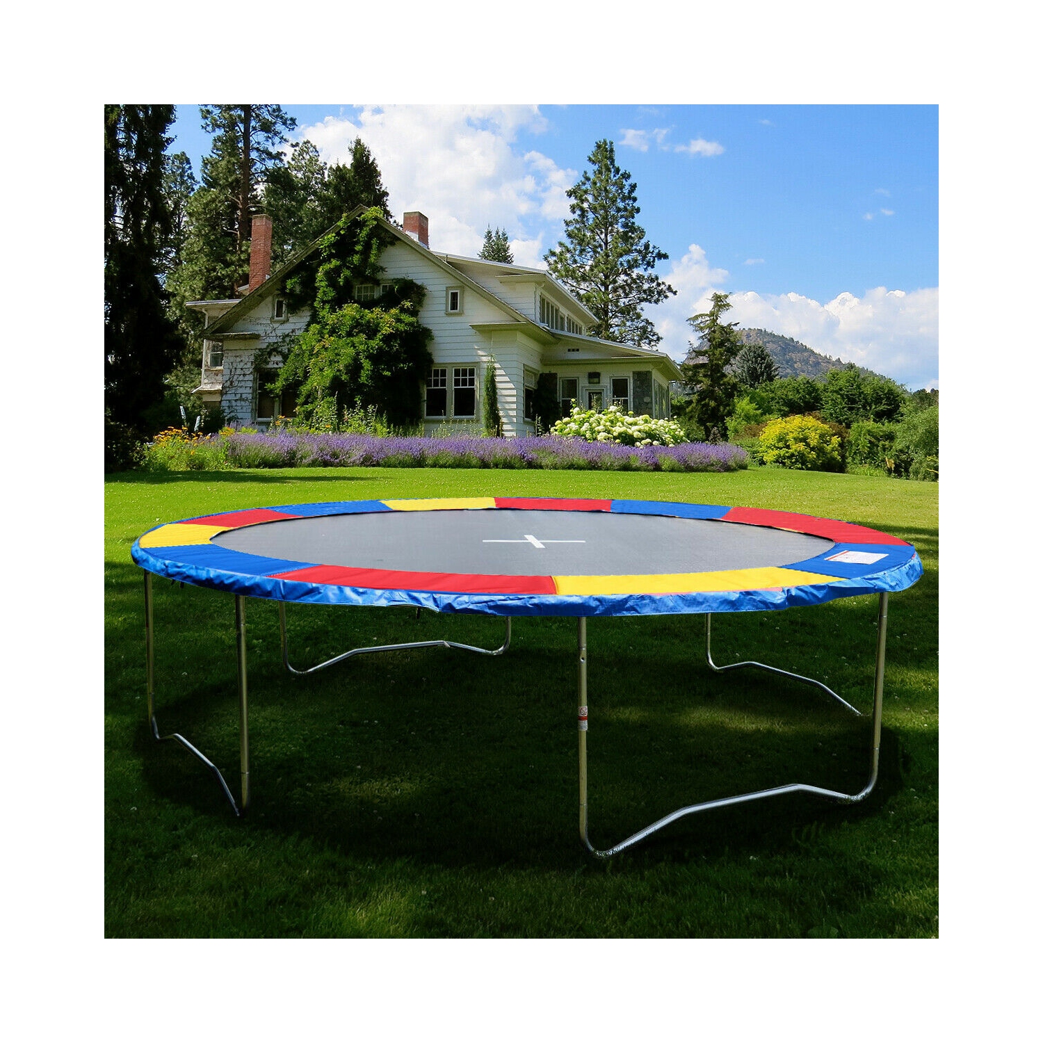 Gymax Trampoline Safety Pad Spring Round Frame Pad Cover Replacement Multi Color
