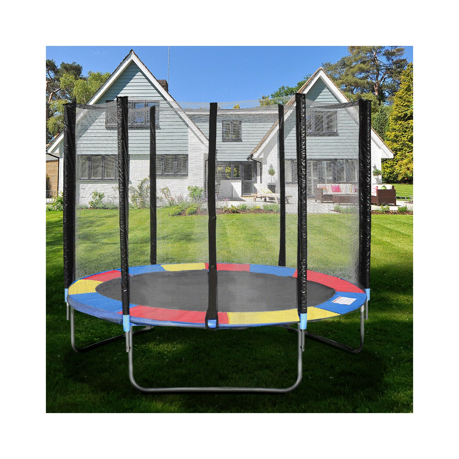 Gymax Trampoline Safety Pad Spring Round Frame Pad Cover Replacement Multi Color