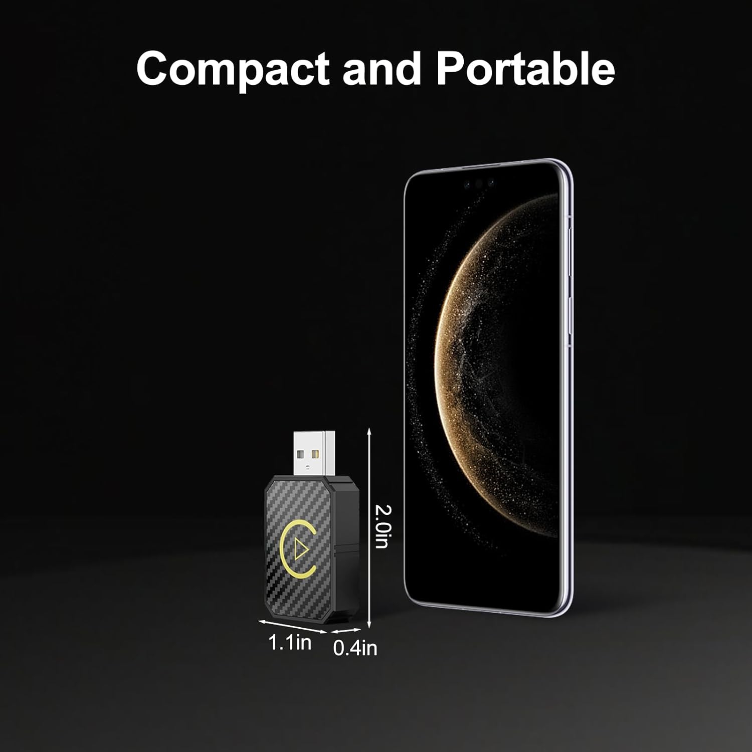 Wireless CarPlay Adapter for Apple iPhone, No Lag for Convert Wired to Wireless CarPlay Adapter from iOS10+