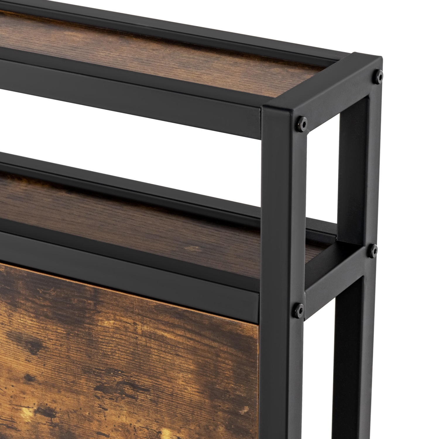 Space-Saving Bed with Storage Headboard and Integrated Charging Station