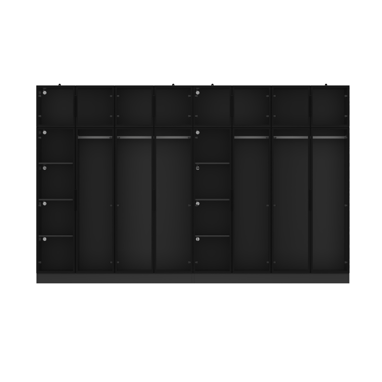 Armoire moderne noire Famapy avec éclairage intelligent et portes en verre – Amplement d'espace de rangement et design écologique, noir