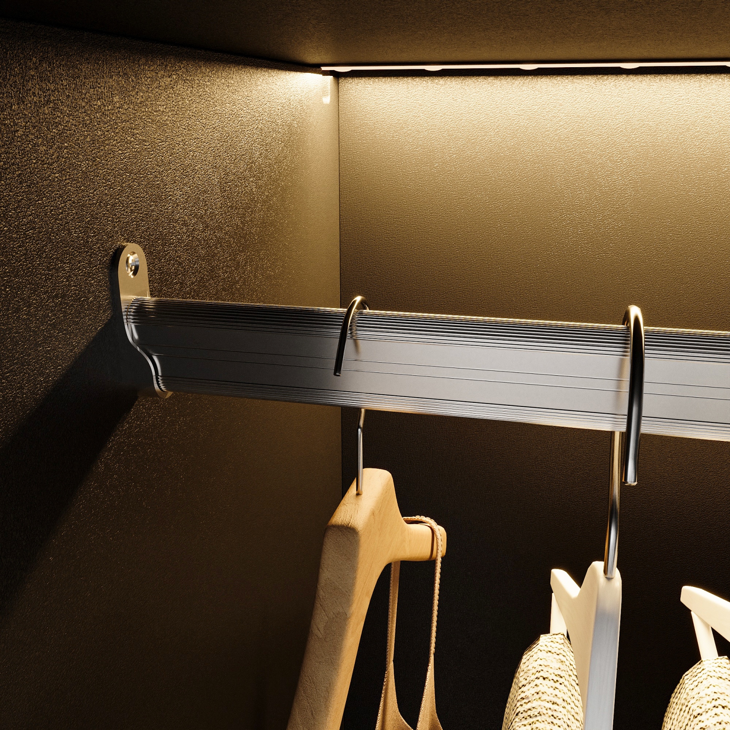 Armoire moderne noire Famapy avec éclairage intelligent et portes en verre – Amplement d'espace de rangement et design écologique, noir