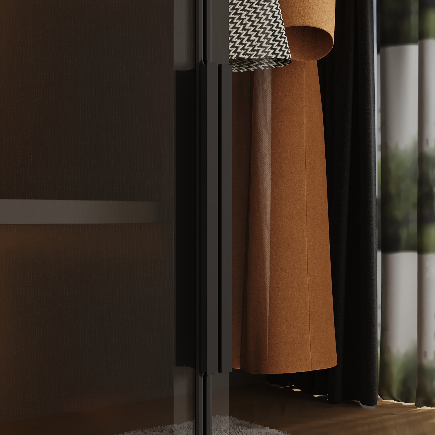 Armoire noire moderne Famapy avec éclairage intelligent et portes en verre – Grand espace de rangement et design écologique, noir