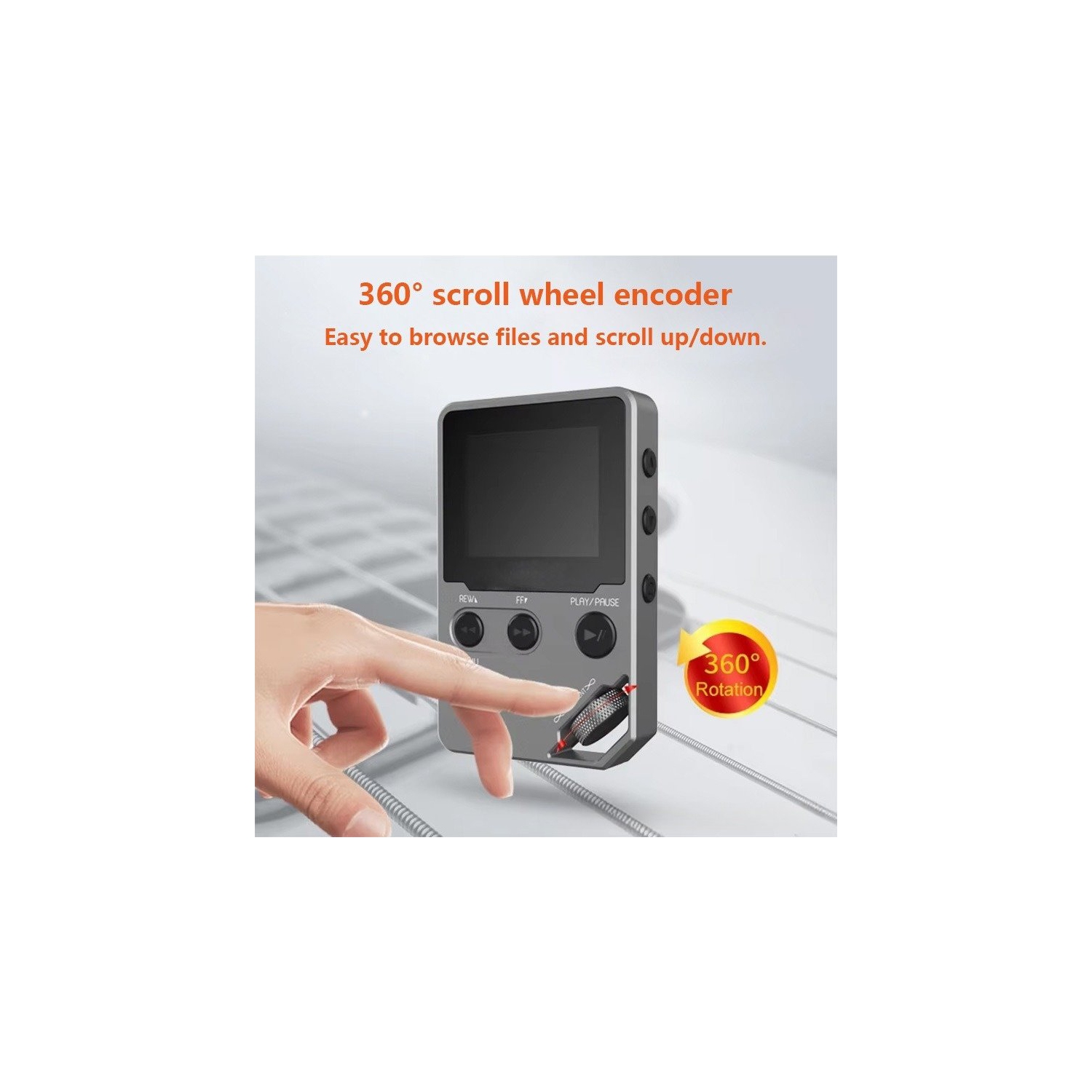 Lecteur MP3 haute fidélité sans perte 8 Go avec Bluetooth 5,0, boîtier en alliage de zinc, écran de 1,8 po, longue autonomie, baladeur