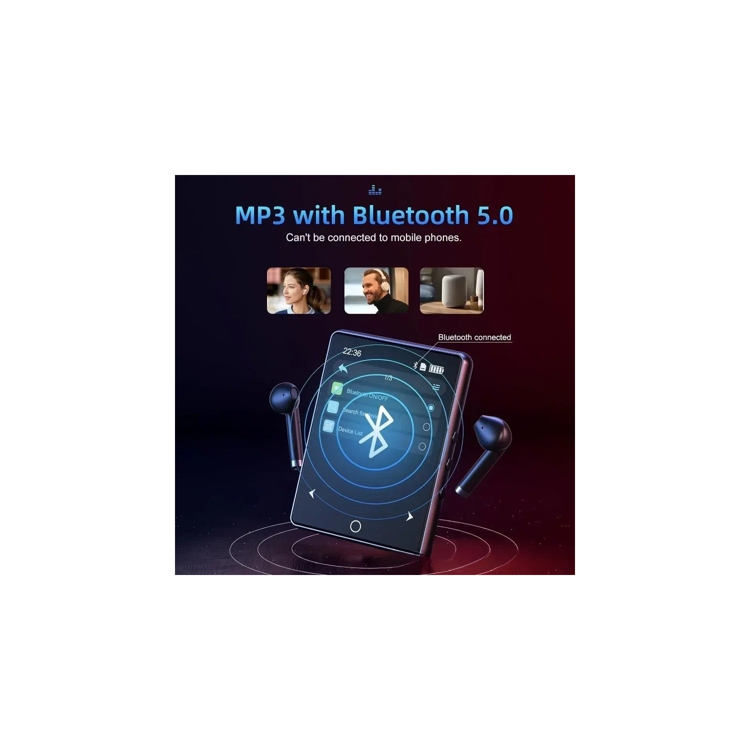 Bluetooth 5.0 MP3 Lossless Music Player - 2.8" Touchscreen, HiFi Music Player, 32GB Memory, Zinc Alloy Construction, Long Battery Life, Photo Viewer,