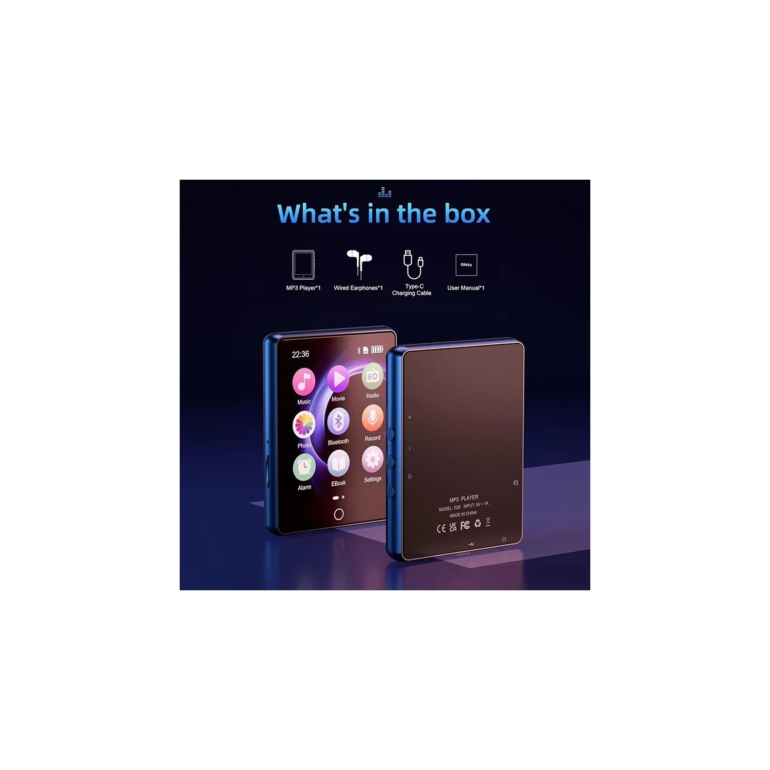 Bluetooth 5.0 MP3 Lossless Music Player - 2.8" Touchscreen, HiFi Music Player, 32GB Memory, Zinc Alloy Construction, Long Battery Life, Photo Viewer,