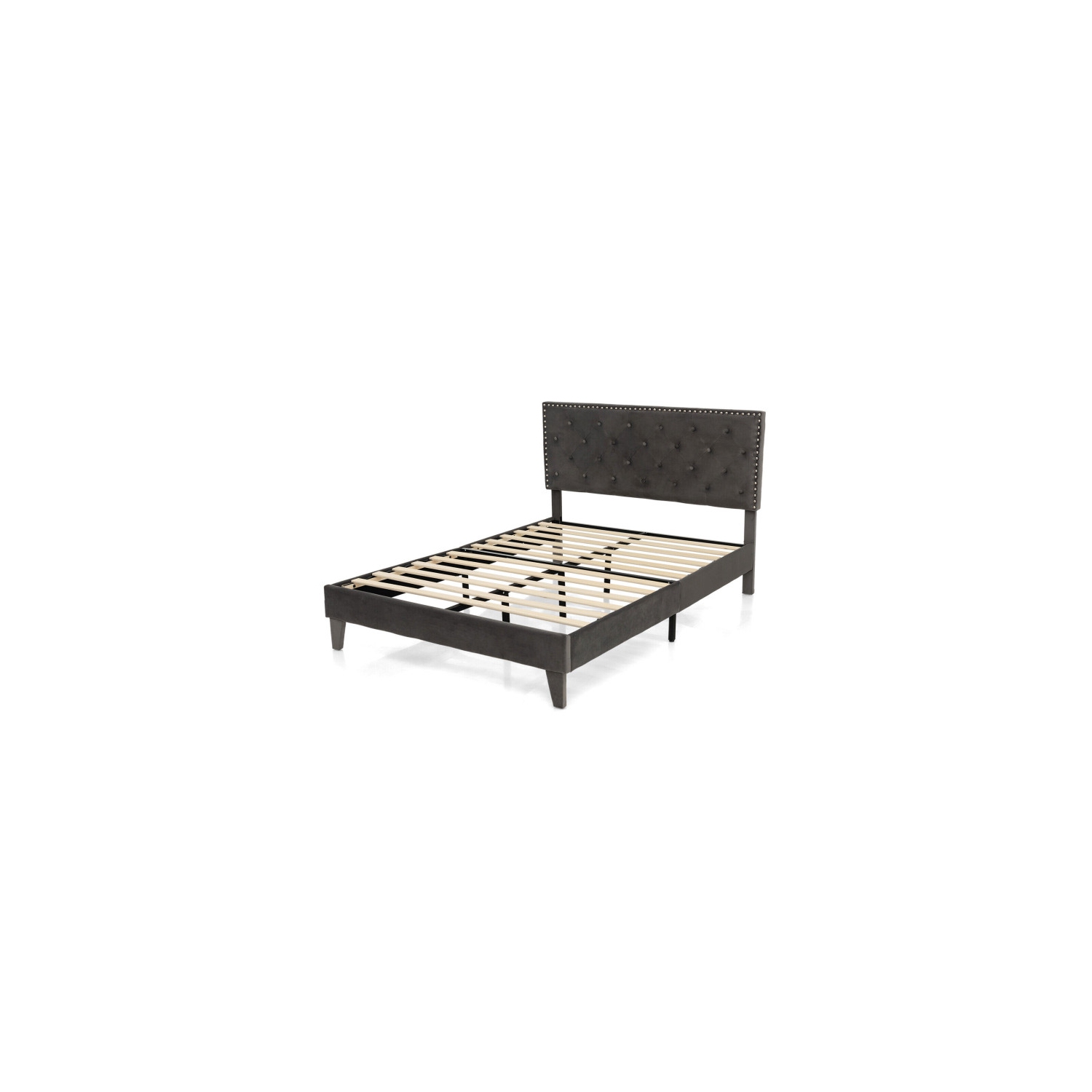 Upholstered Platform Bed with Tufted Headboard for Modern Bedroom Style