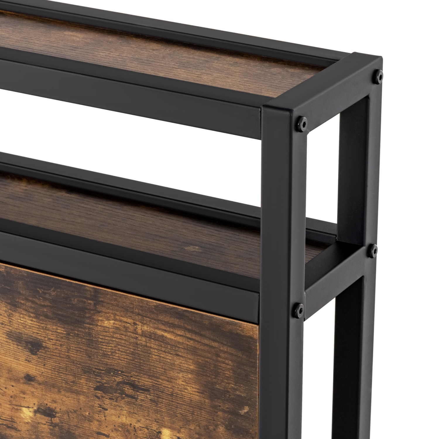 Space-Saving Bed with Storage Headboard and Integrated Charging Station