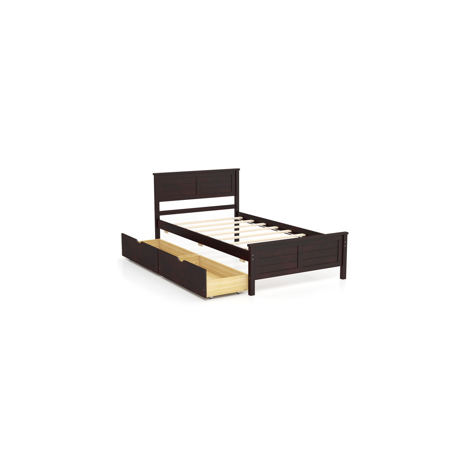 Bed Frame with Built-In Storage Drawers for Bedroom Organization