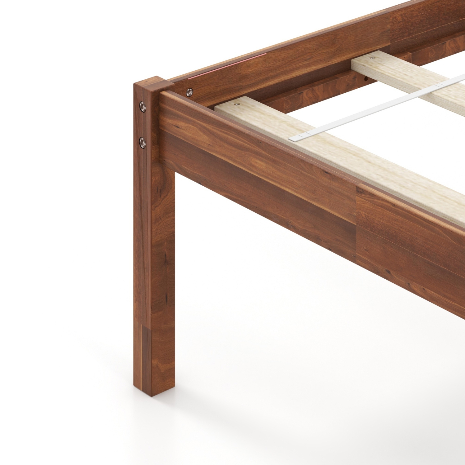Bed Frame with Wood Construction, Headboard, and Slat Support