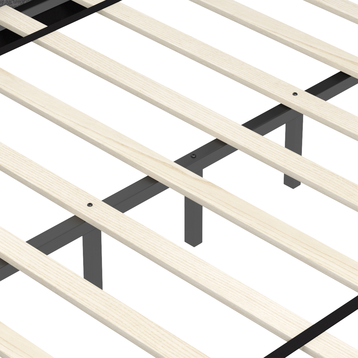 Sturdy Platform Bed with Upholstered Frame and Button Tufted Headboard