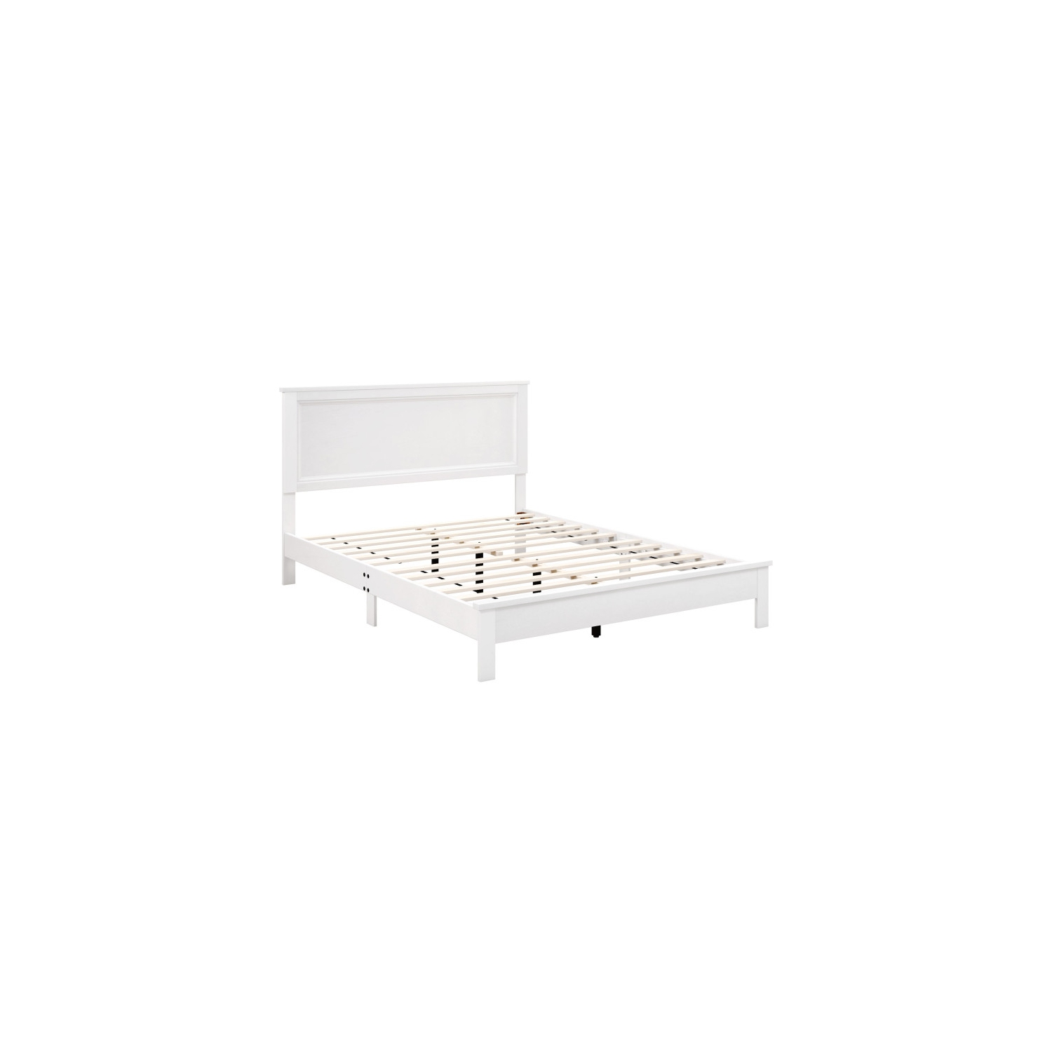 Platform Bed Frame with Slats, High Headboard, and Rubber wood Legs