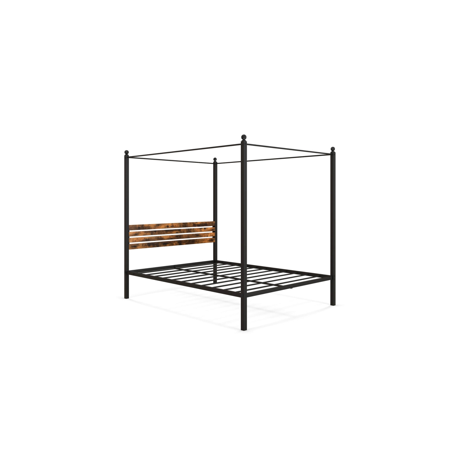 Stylish Canopy Bed Frame with Strong Support and Under Bed Storage