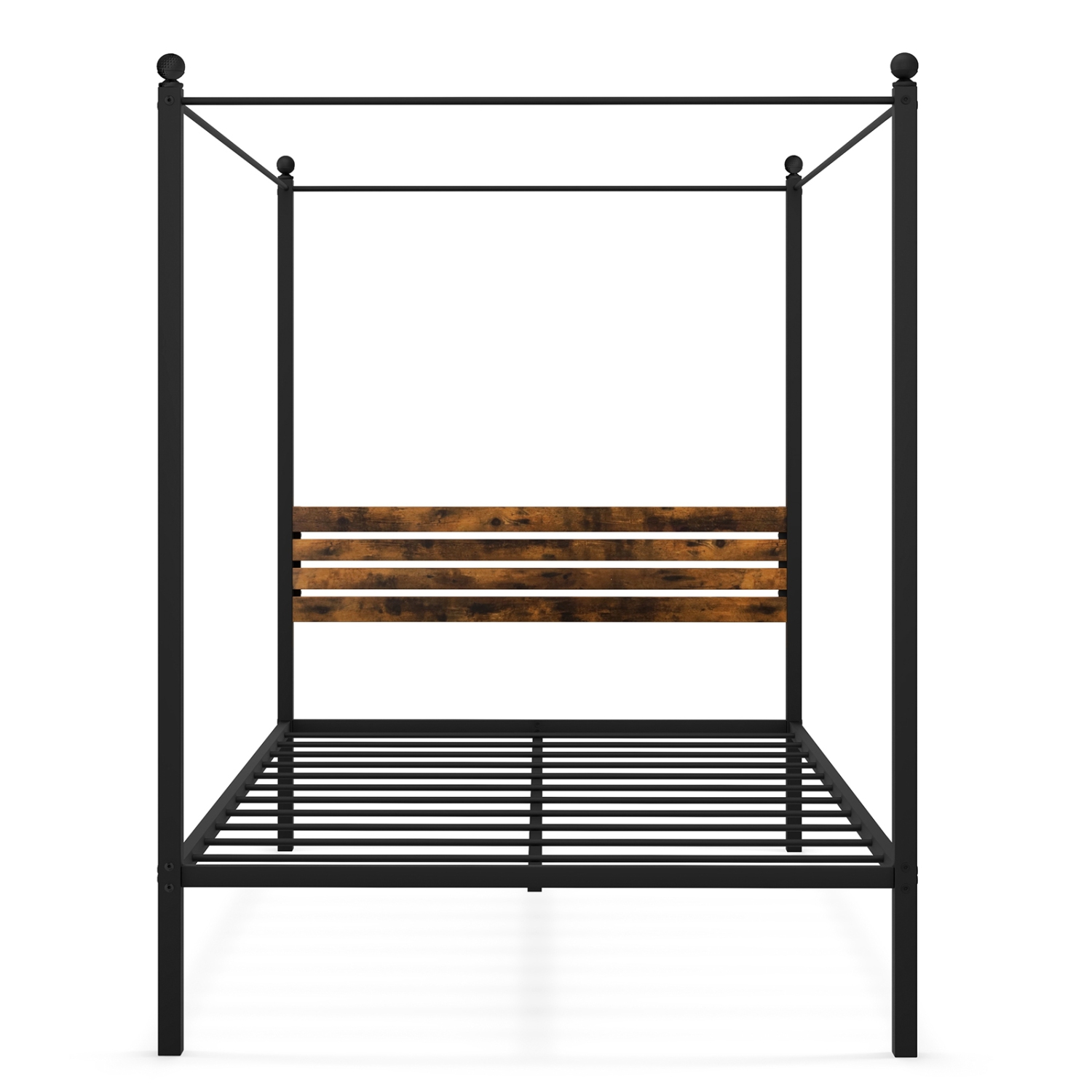 Stylish Canopy Bed Frame with Strong Support and Under Bed Storage