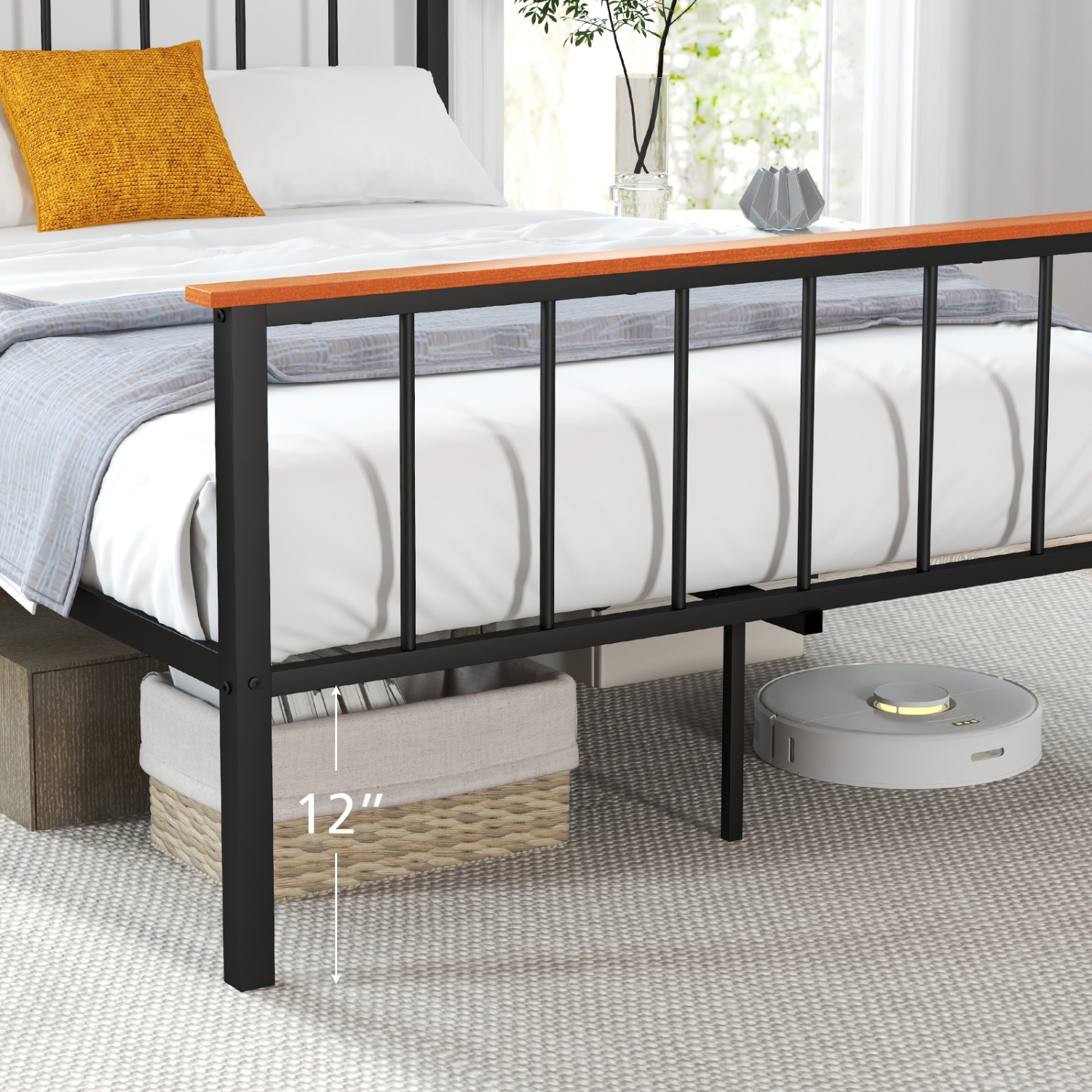 Wooden Bed Frame with Headboard and Foot board for Modern Bedrooms
