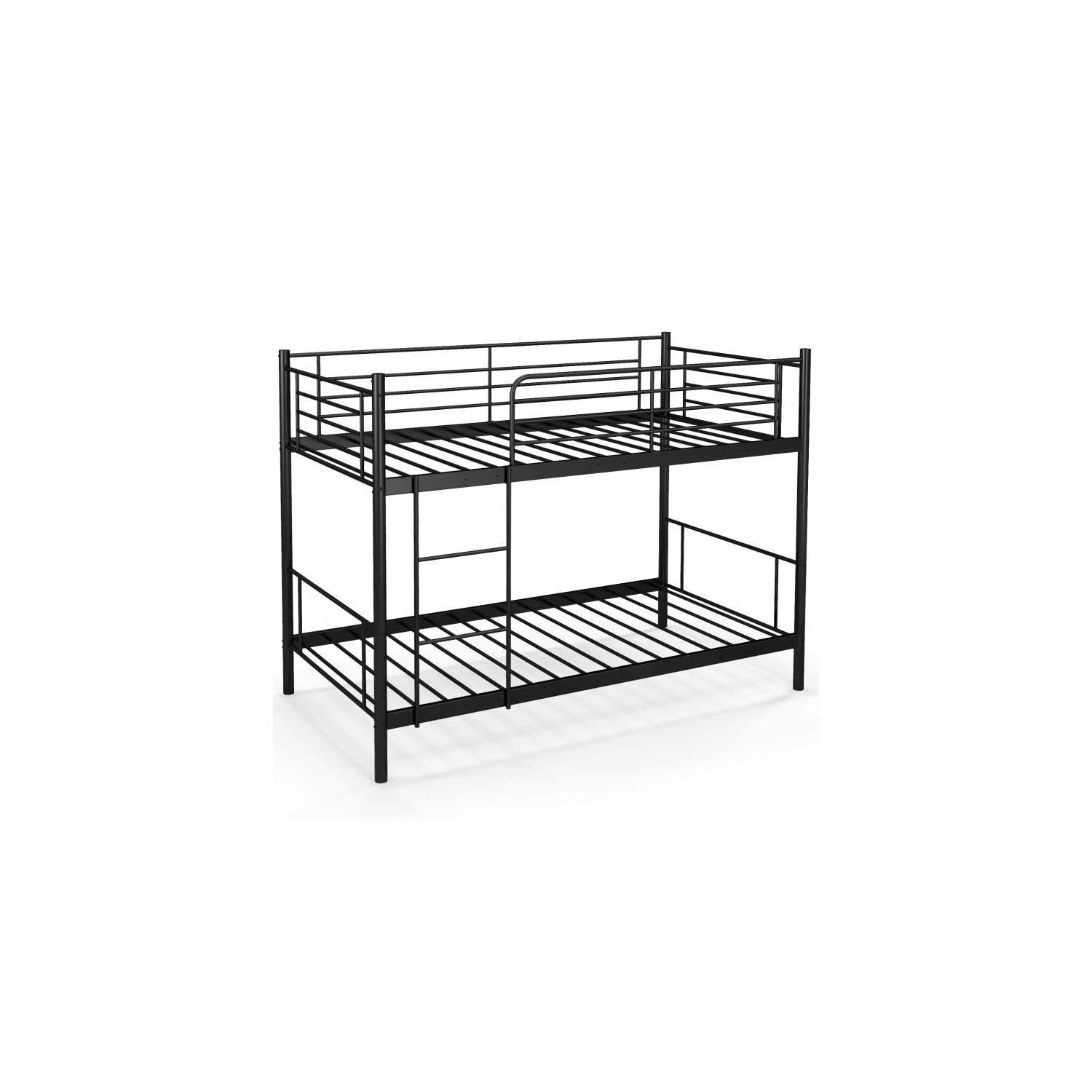 Kids Metal Bunk Bed with Full-Length Guardrails and Easy Ladder Access