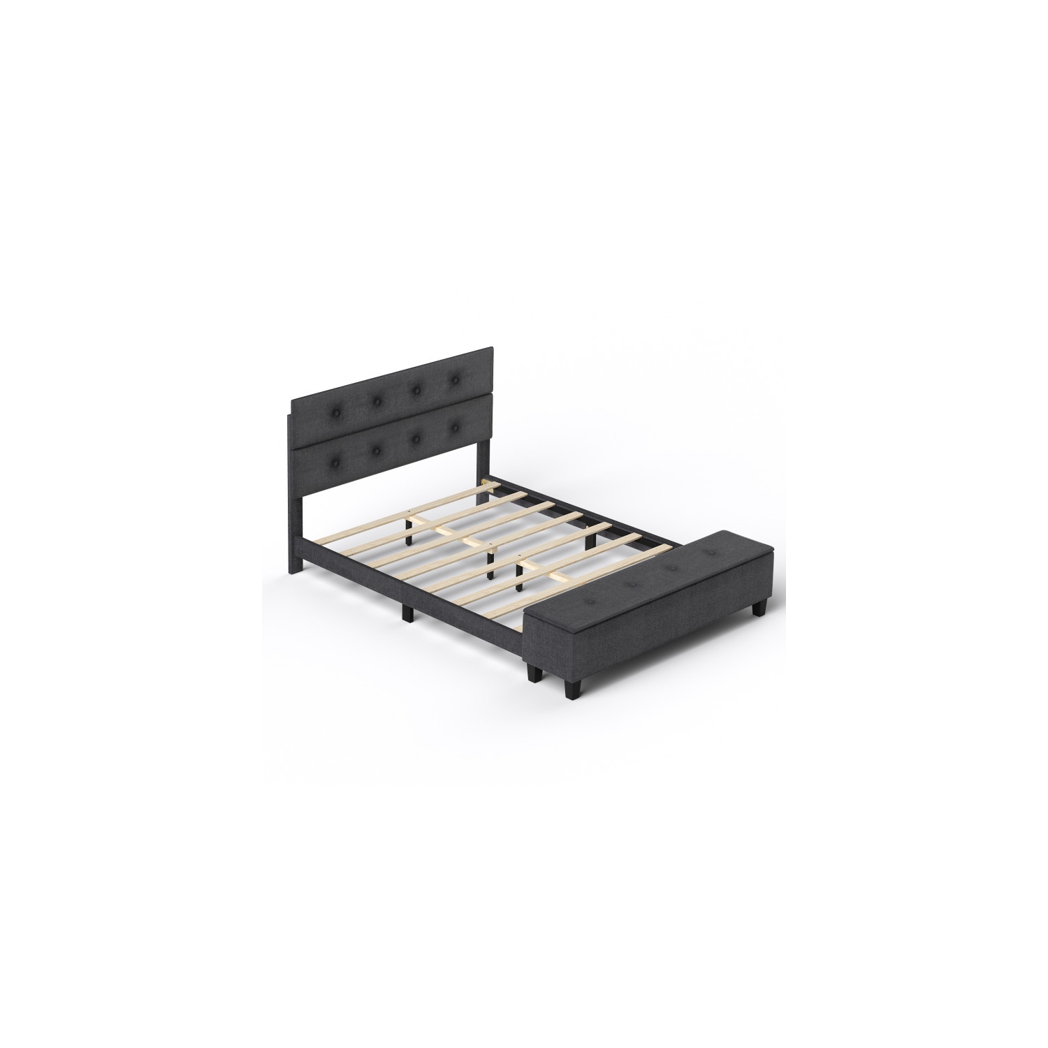 Storage Ottoman Bed Frame with Upholstered Design for Extra Space