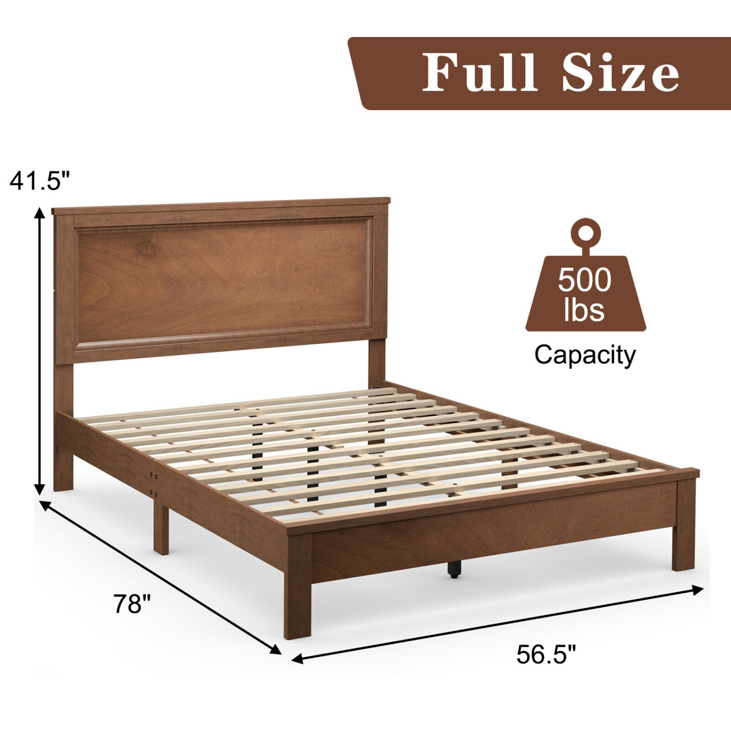 Platform Bed Frame with Slats and Tall Headboard for Style & Comfort