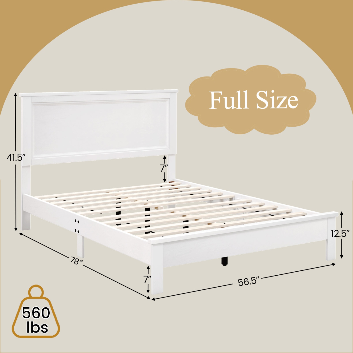 Platform Bed Frame with Slats and Tall Headboard for Style & Comfort