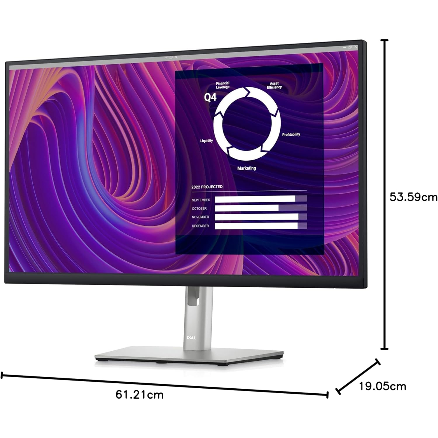 Dell P2723D 27" QHD WLED LCD Monitor - 16:9 - Black, Silver - Refurbished(Excellent)