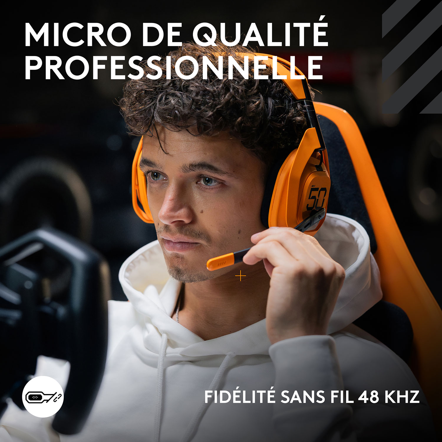 Casque de jeu sans fil A50 X LIGHTSPEED McLaren Edition de Logitech G avec station d'accueil - Orange - Exclusivité Best Buy