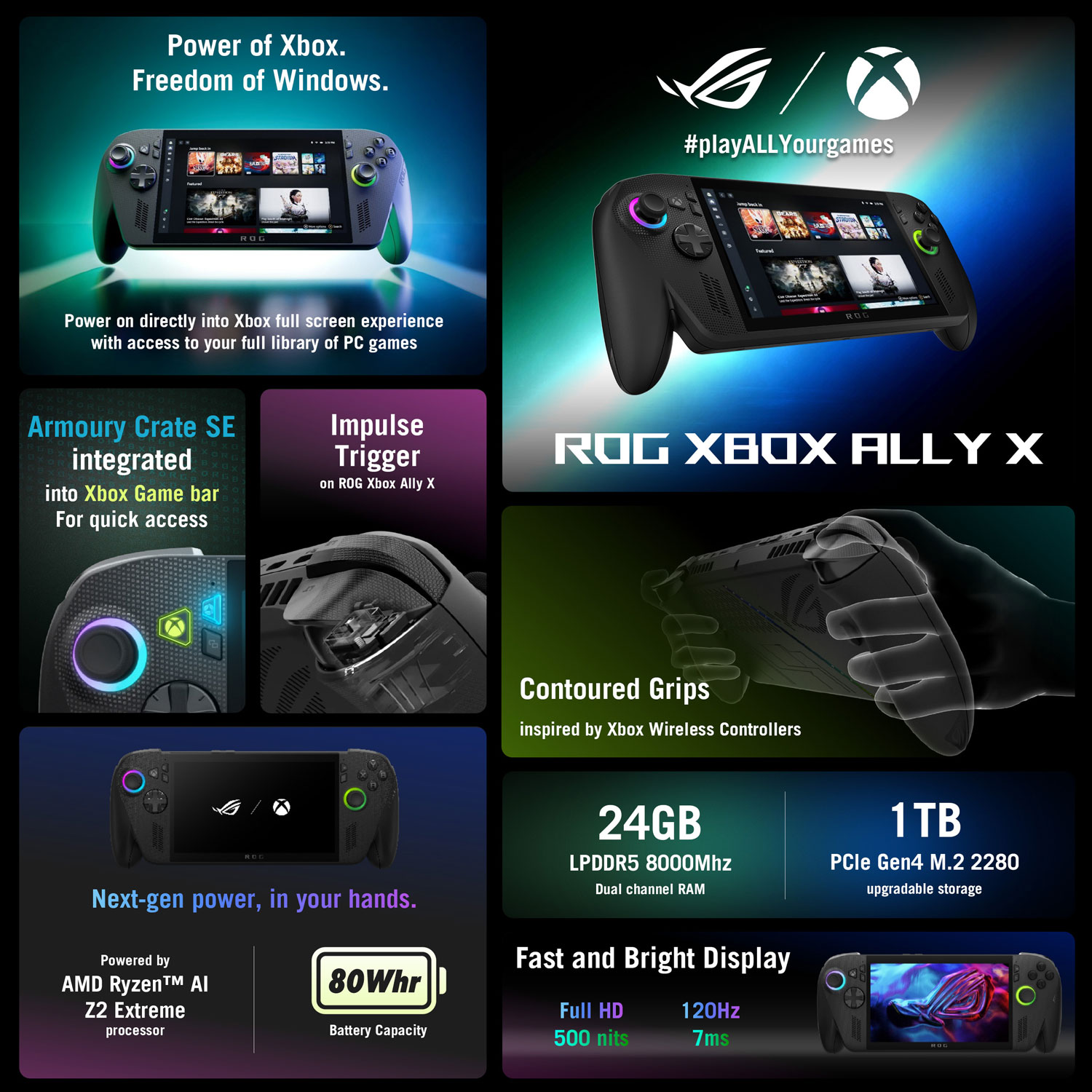 Console de jeu tactile de 7 po ROG Xbox Ally X d'ASUS - Noir - Partenaire de détail exclusif