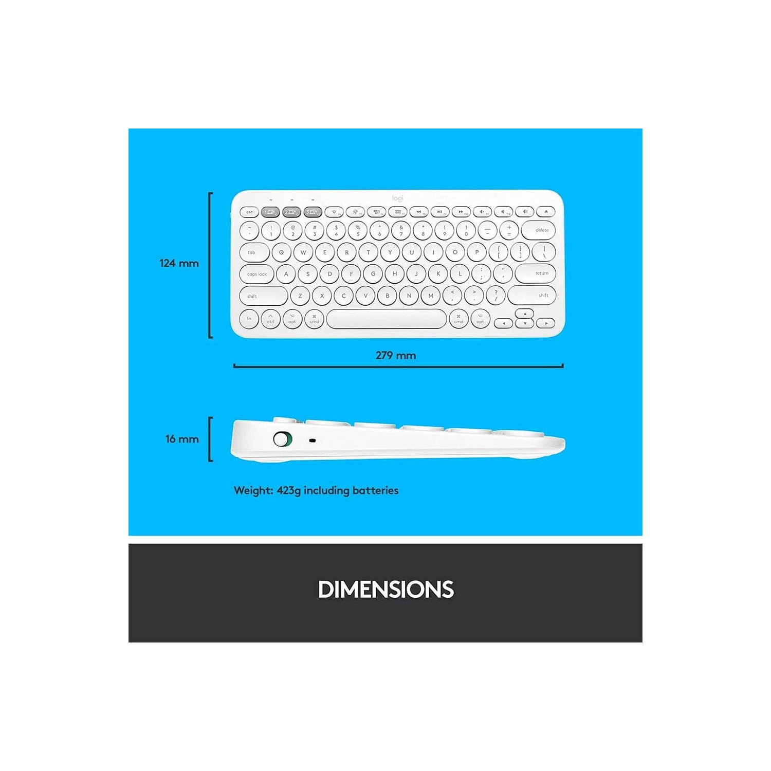Logitech Multi-Device Bluetooth Keyboard for Mac - Off White