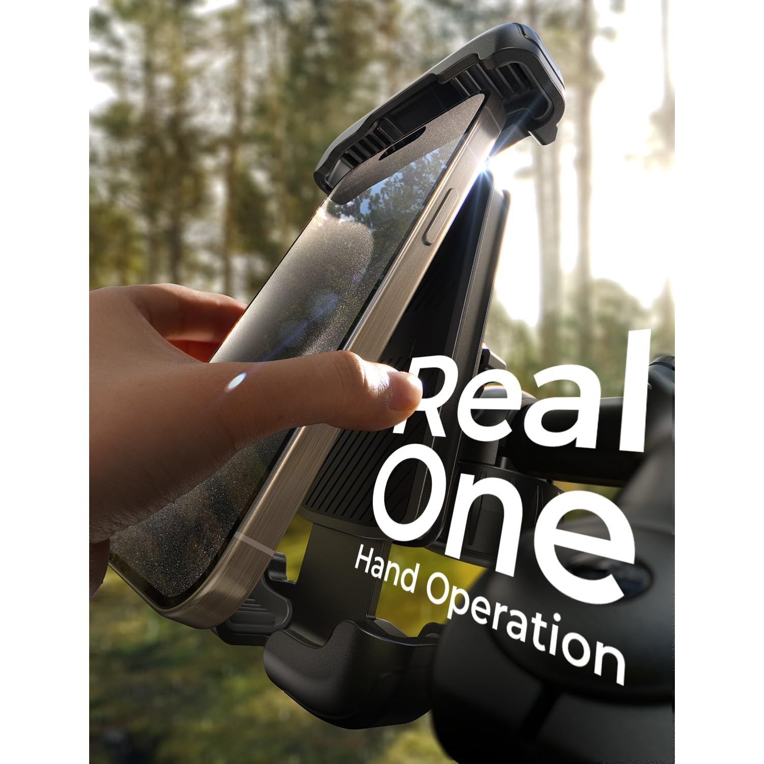 LISEN Motorcycle Cell Phone Mount Holder [One Hand Operation] Bike Cell Phone Mount Holder,Motorcycle & Powersports Handlebar Accessories for iPhone