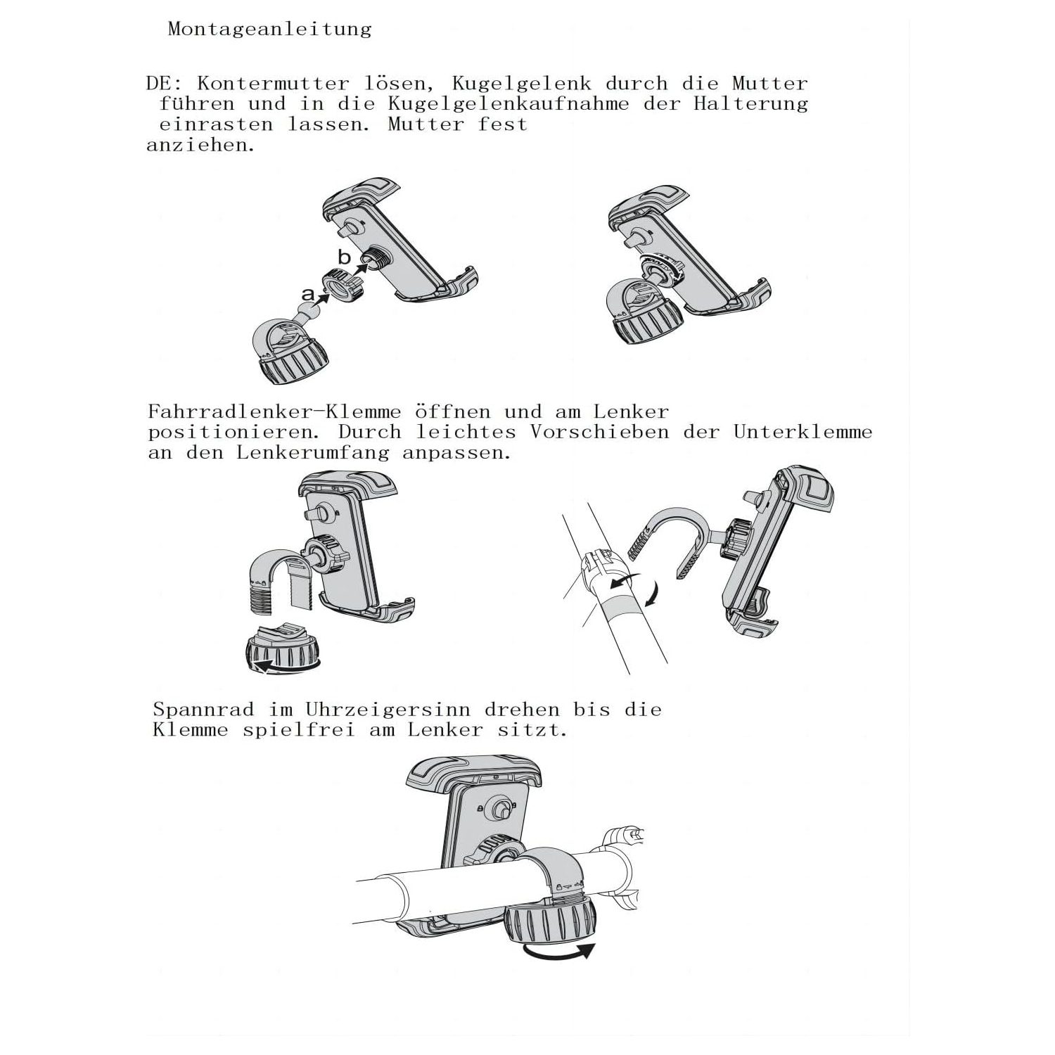 LISEN Motorcycle Cell Phone Mount Holder [One Hand Operation] Bike Cell Phone Mount Holder,Motorcycle & Powersports Handlebar Accessories for iPhone