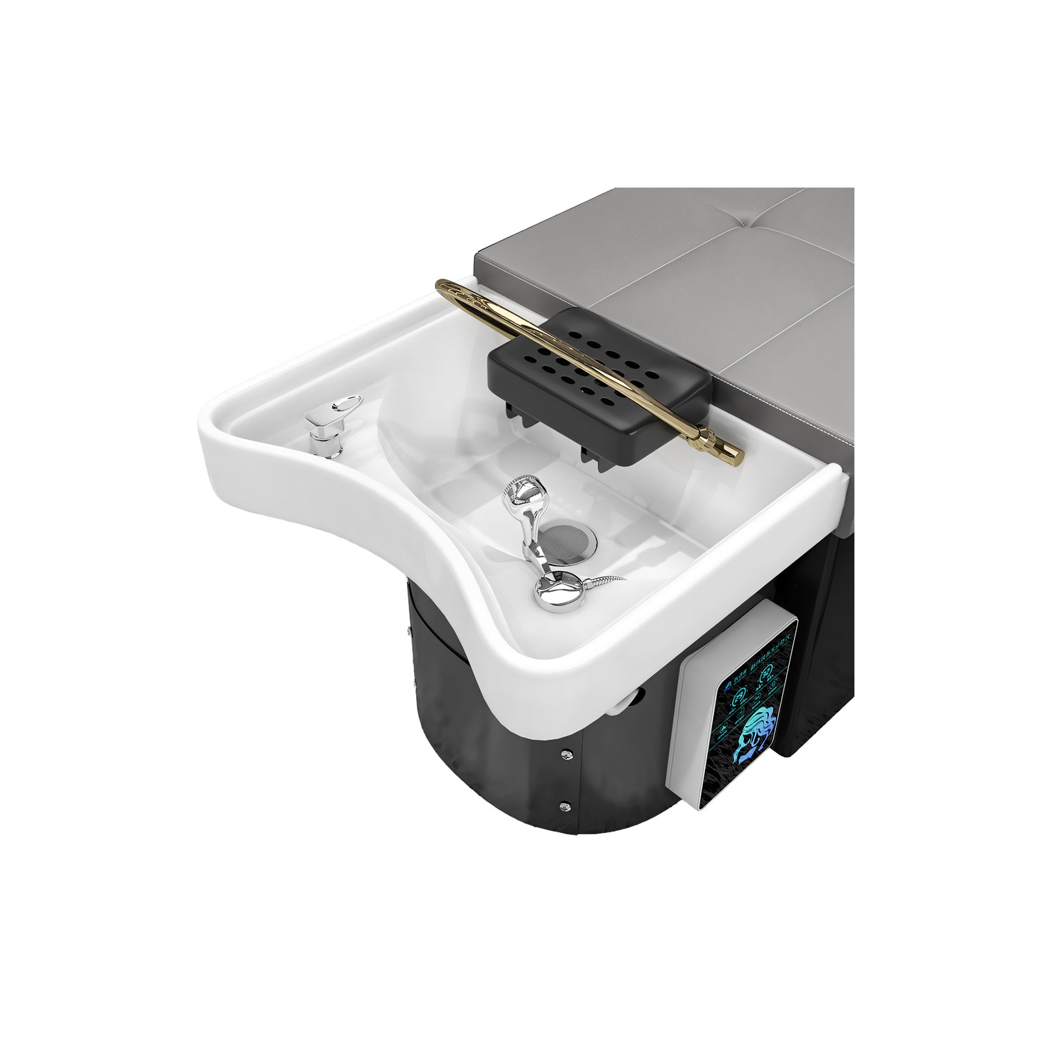 Gen'C Béauty Professional Lightweight Head SPA Shampoo Bed with Acrylic Basin Grey