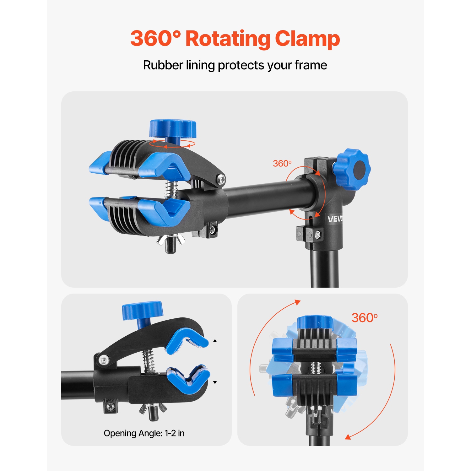 VEVOR 66 lb Bike Repair Stand, Heavy-duty Bicycle Work Stand with 32.8-56.6 in Adjustable Height & Magnetic Tool Tray, Foldable Bicycle Maintenance